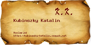 Kubinszky Katalin névjegykártya