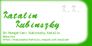 katalin kubinszky business card